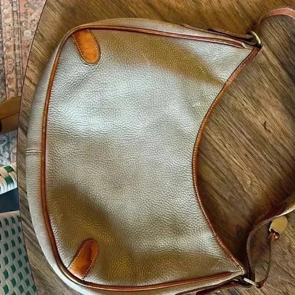 Vintage Dooney & Bourke Crescent Hobo-Taupe British Tan - Picture 5 of 9